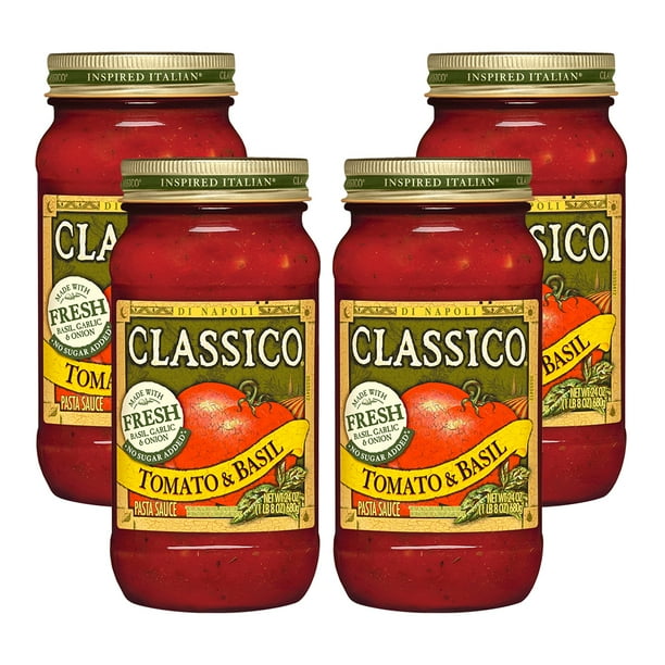 4 Pack Classico Tomato And Basil Pasta Sauce 24 Oz Jar Walmart Com
