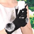 thumbnail image 3 of Dyfzdhu Women Winter Touchscreen Gloves For Cold Weather, Chenille Warm Cable Knit Elastic Cuff Texting Thermal Gloves For Driving Black, 3 of 5