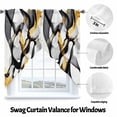 thumbnail image 3 of Black Gold Line Swag Curtain Valance for Windows, Street Art Window Treatments Short Swag Topper for Kitchen Windows Bathroom Bedroom, 36"x45", 3 of 8