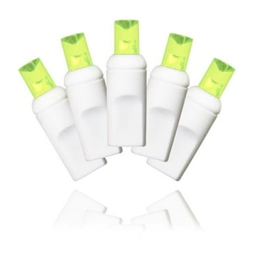 Queens of Christmas S-35MMFG-4W 35 Count Frosted Green Decorative LED Light Set on White Wire 4 in. Spacing
