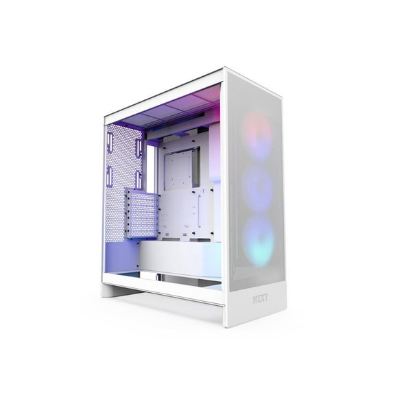 NZXT H7 Flow RGB Tempered Glass E-ATX Mid-Tower Airflow Computer Case, White, 2024