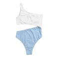 thumbnail image 4 of FhsagQ Swimsuit Sets for Women Two Piece Ladies Fashion Solid Color Bikini Swimsuit Swimsuit Sets for Women with Robe Swimsuit Sets for Women Crotchless Stockings Blue M, 4 of 6