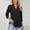 *Black, variant on ClodeEU Women's V Neck 3/4 Sleeve Blouse,Casual Solid Color Tunic Top Black,Women's Plus L