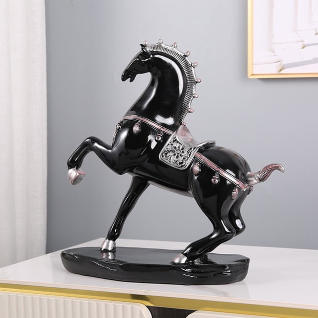 Horse Statue Resin Material Hand Carved Desktop Decorations Horse Shaped Creatives Ornament Gift For Horse Year 1 Piece