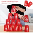 thumbnail image 6 of Tutuviw 12Pcs Cup Stacking Game Sports Stacking Cups Quick Speed Training Game Classic Plastic Stacking Cups for Adults (Red), 6 of 6