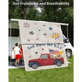 thumbnail image 3 of 4th of July RV Awning Sun Shade Screen 9'X7' American Flag Mesh Sunscreen Red Truck Stars Stripes Awning Shade Screen with Zipper UV Blocker Completed Kits Outdoor Canopy for RV Motorhome Camper, 3 of 7