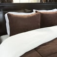 thumbnail image 2 of Lavish Home 3-Piece Sherpa Full/Queen Bedding Comforter Set, Chocolate, 2 of 4