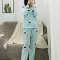 thumbnail image 2 of Bovxnpu Silk Satin Pajamas Set Women Two Piece Nightwear,Women's Fashion Loose Suit Thin Cute Casual Homewear, 2 of 5
