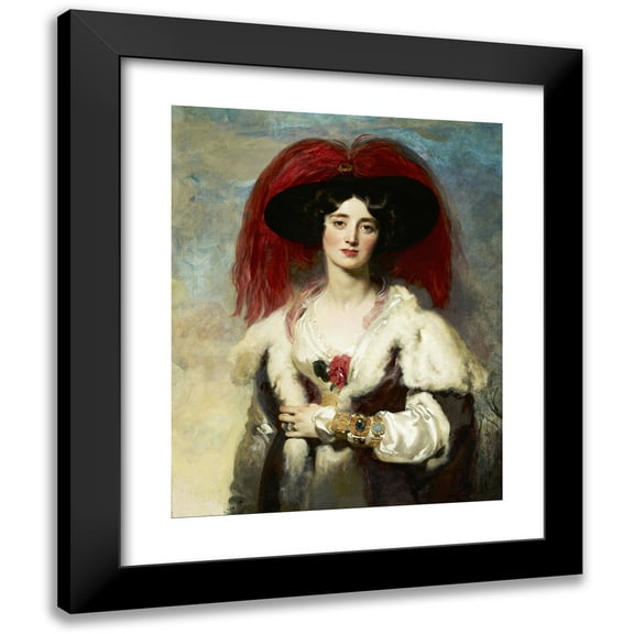 Sir Thomas Lawrence 12x14 Black Modern Framed Museum Art Print Titled - Julia, Lady Peel (1827)