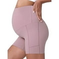 thumbnail image 4 of Luxtrada Women's Maternity Yoga Shorts Pregnancy Athletic Leggings Pants Comfort Gym Booty Yoga Pants with Pockets, 4 of 6