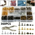 thumbnail image 1 of Ensemble d'Outils de Fixation de Clous Métalliques Tubulaires à Double Capuchon en Cuir 360 Pcs Rivets Bricolage Artisanat, 1 of 4