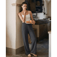 thumbnail image 4 of G4Free Smoofit Modal Soft Sweatpants Women Ribbed Waist Wide Leg Casual Pants Side Slit with Pockets, 4 of 8