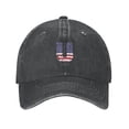thumbnail image 1 of ZICANCN Adjustable Baseball Cap Women, Alphabet U America Usa Flag Hats for Men Adult Washed Cotton Denim Baseball Caps Fashion, Black, 1 of 8