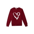 thumbnail image 4 of Family Matching Parent-Child Sweatshirt, Long Sleeve Hearts Print Tops, Round Collar Loose Fit Pullover, 4 of 10