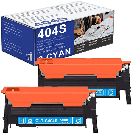 2 Cyan Compatible CLT-C404S Toner Cartridge Replacement for Samsung Xpress C430W C430 C480FW Printers
