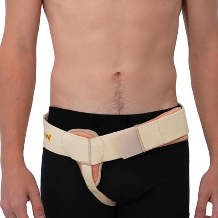 Uriel Right Side Hernia Belts For Men - Inguinal Hernia Belt For Men Pre And Post Surgery Truss Size Large Cream (39.8-44.5 Inches)