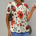 thumbnail image 6 of Ladybug Floral Print Women's T-Shirt Short Sleeve T Shirts Tops Tee Ladies Loose T, 6 of 6
