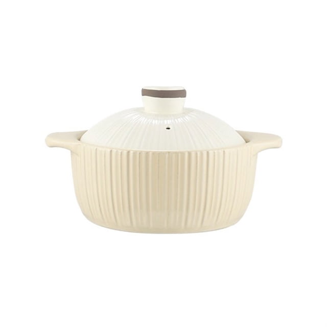 Home Cooking Pot Ceramic High Temperature Resistant Soup Casserole 1.8L/2.5L Porridge Stew Pot with Lid