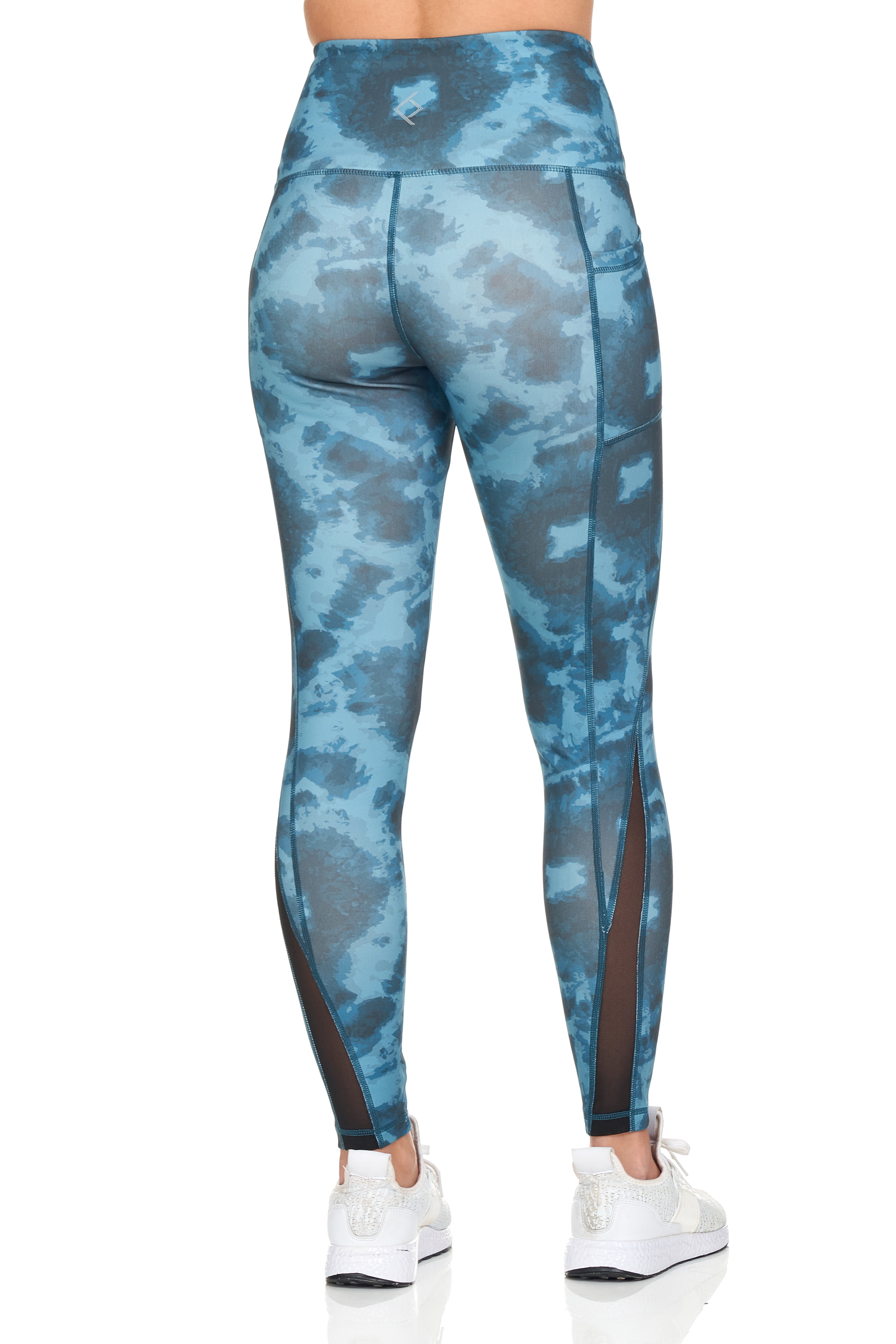 BSP Women's Tie-Dye Full Length Leggings With Mesh & Pockets