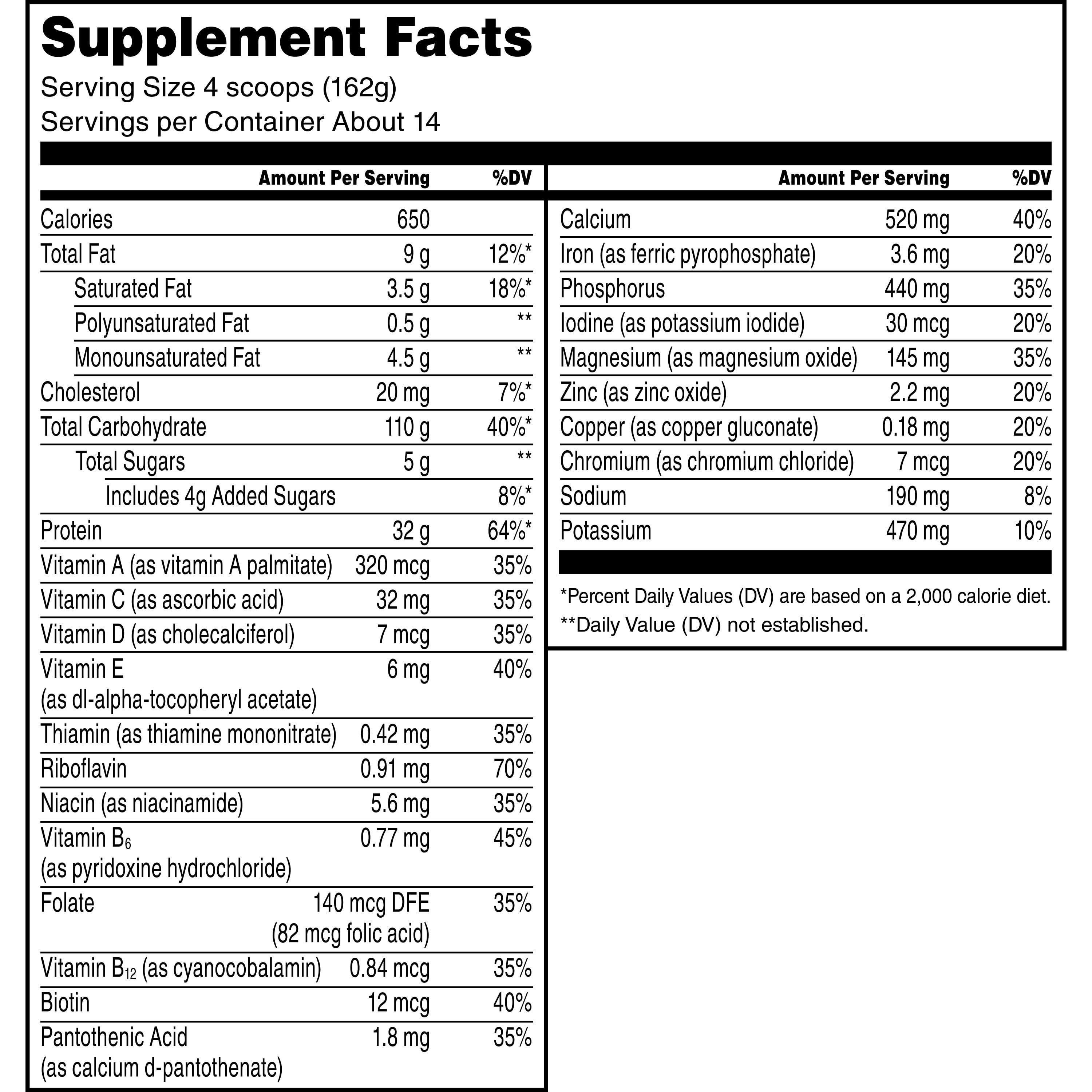 Muscle Milk Gainer Protein Powder, Vanilla Creme, 32g Protein, 5 Pound