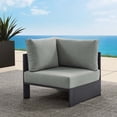 thumbnail image 2 of Modular Lounge Corner Chair, Grey Gray, Aluminum Metal, Outdoor Patio Balcony Cafe Bistro Garden Hospitality Restaurant, Modern Contemporary HB36555, 2 of 8