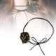 thumbnail image 3 of Collar de flores con estampado de leopardo Collar de flores negro Collar de rosas Collar de flores grande Collar de flores para novia adolescente Collar de fiesta de boda, 3 of 6