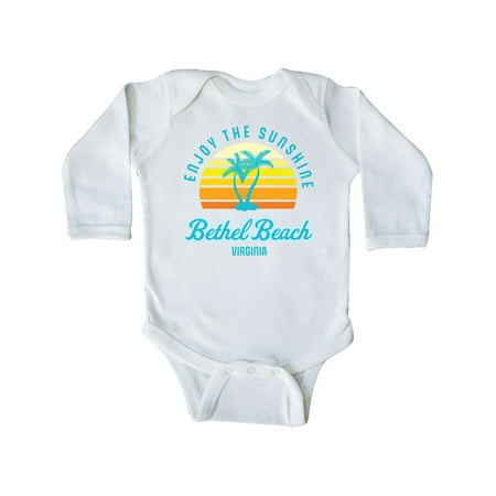 

Inktastic Summer Enjoy the Sunshine Bethel Beach Virginia in Blue Gift Baby Boy or Baby Girl Long Sleeve Bodysuit