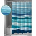 thumbnail image 3 of Extra Long Shower Curtain 72x96 Inch, Ocean Beach Shower Curtain Waterproof Bathroom Decor Modern Blue Coastal Wave Oil Painting Art Fabric Bath Curtain Set Accessories with Hooks, 3 of 6