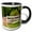 Black/White, variant on 3drose, Some Deer Near a White Picket Fence in Pine Valley on Main St., 15oz Mug