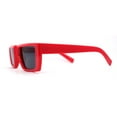 thumbnail image 3 of Womens Squared Rectangle Mod Plastic Retro Sunglasses Red Black, 3 of 4