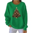 thumbnail image 1 of RXMEKW Chandail Molletonné Imprimé de Noël pour Femmes, Manches Longues Décontracté Col Rond, Coupe Ample, Noir, 1 of 4