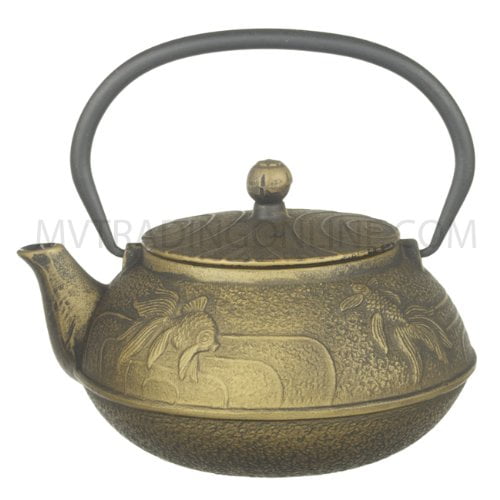 New Star International T7044 Cast Iron Teapot, 25Ounce, Goldfish with