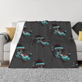 thumbnail image 1 of XMXT Throw Blanket, Cartoon Coyote Art Pattern Black Machine Washable Blankets for Sofa, 40 x 30 inches Gray, 1 of 9