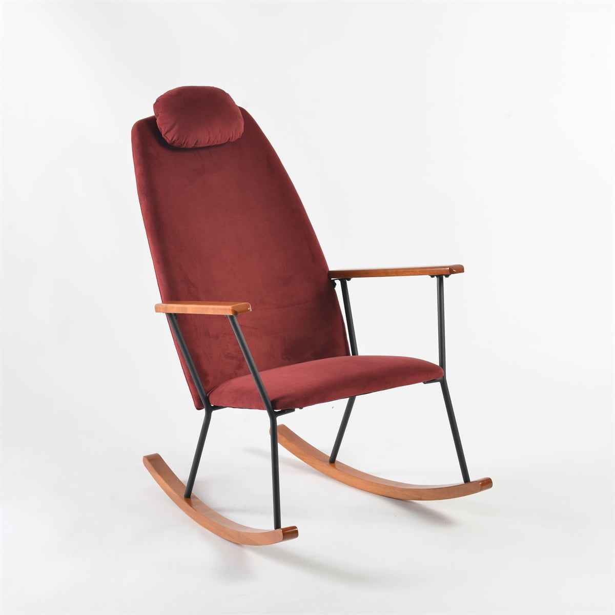 Rocking Chair with Thicken Cushion, Upholstered Glider Nursery Rocker