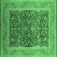 thumbnail image 1 of Ahgly Company Indoor Square Oriental Emerald Green Industrial Area Rugs, 4' Square, 1 of 4