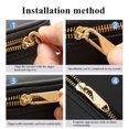 thumbnail image 4 of Kit de reparación de cabezal de cremallera de metal desmontable con tirador de cremallera universal de 5/10 piezas para deslizador de cremallera, accesorios de costura para manualidades DIY, 4 of 6