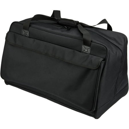 Lectronify 12 Speaker Tote Bag - Universal PA Speaker Carry Case with Weather-Resistant Nylon Thick Foam Padding Front Accessory Pocket Tie-Down Straps & Dual Zippers for DJs and Musicians
