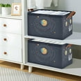 thumbnail image 2 of Yayeee Foldable Storage Basket for Shelves with Handles Waterproof Cloth Bins, Cat Planet, 2 of 7