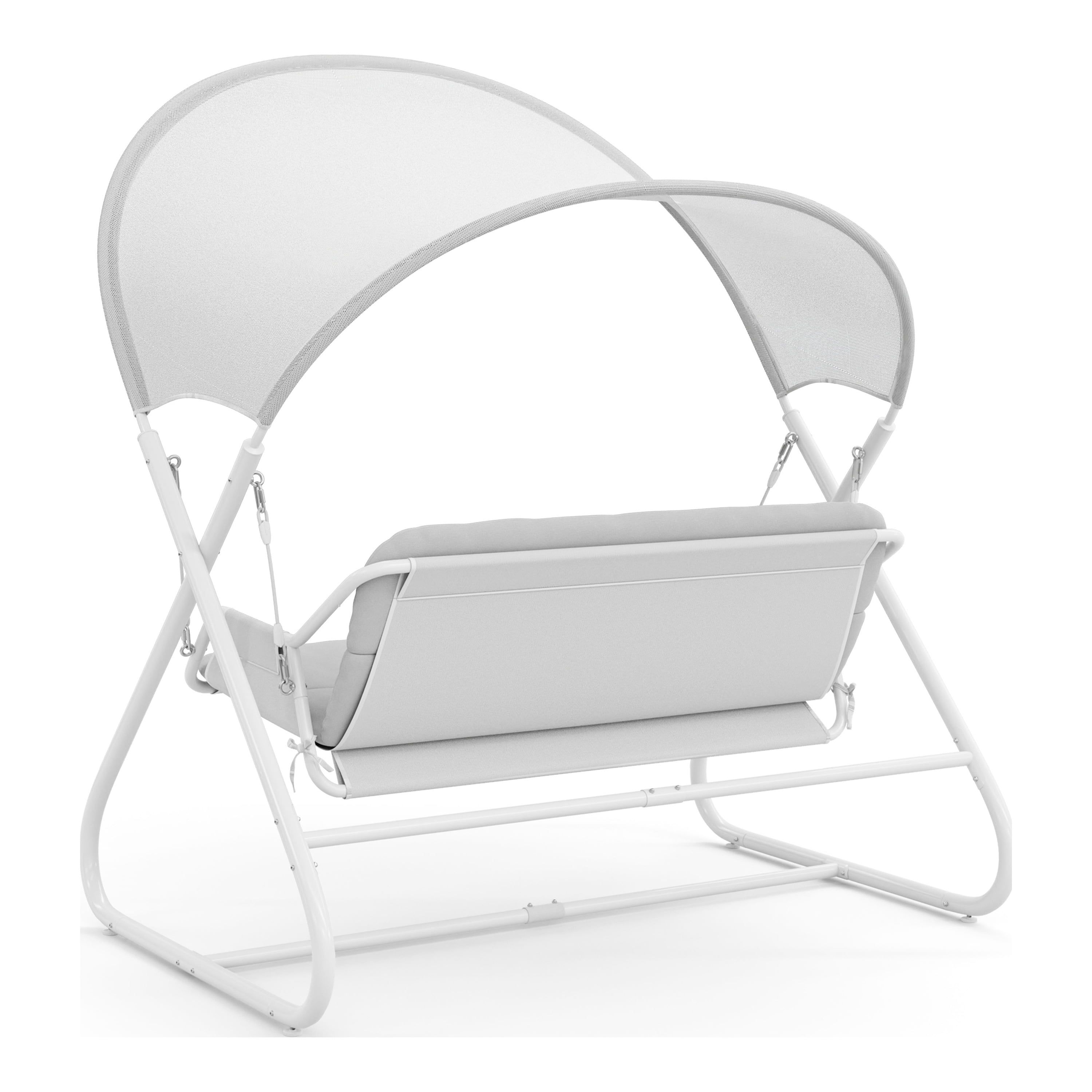 Furniture of America Tandor UV-Resistant Patio Cushioned 2-Seater Swing Chair, White