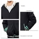 thumbnail image 4 of Sudadera con Capucha y Cremallera Completa para Hombre Sudadera con Capucha de Manga Larga de Fibra de poliéster Acolchada con cordón y 2 Bolsillos para Deportes Diarios Negro XXL, 4 of 5
