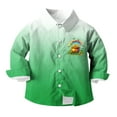 thumbnail image 3 of RXMEKW Chemise à Manches Longues Imprimée pour la Saint-Patrick pour Garçons avec Col Rabattu, 95 % Coton 5 % Spandex, Vert, 3 of 7