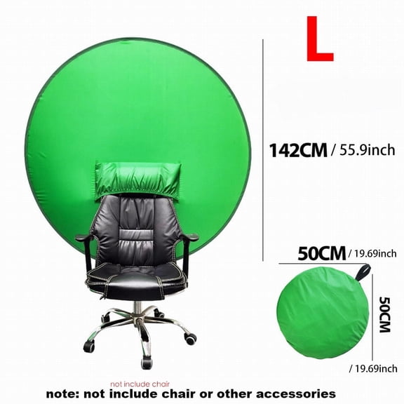 Collapsible Green Screen Backdrop with Chair Mount - Professional Chroma Key Studio Background for Vlogging, Streaming, and Video Chats - Portable, Durable Polyester Fabric, Easy Setup & Storage