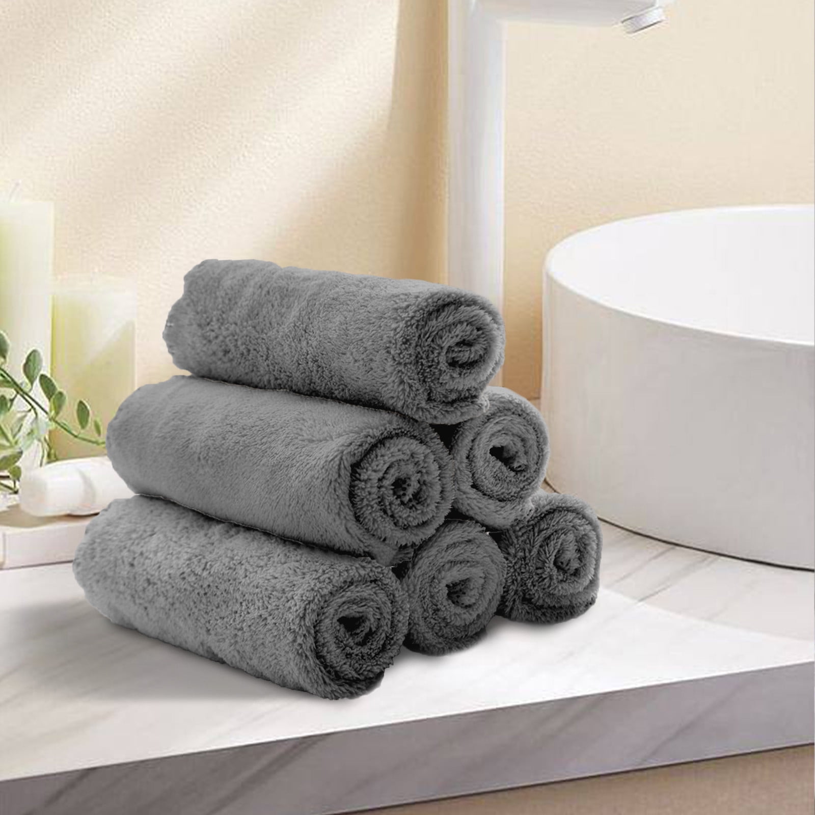 Qiweii 50PCS Bulk Bath Towel Set, Thick Soft Absorbent Household Face Towels, Economical Gift Towel Set