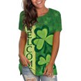 thumbnail image 2 of Mujeres Casual Día de San Patricio Impreso Manga corta O-cuello Pullover Blusa Camiseta Tops Pompotops  hkajfhjk460644, 2 of 5