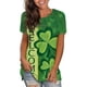thumbnail image 2 of Mujeres Casual Día de San Patricio Impreso Manga corta O-cuello Pullover Blusa Camiseta Tops Pompotops  hkajfhjk460644, 2 of 5