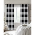 thumbnail image 3 of Vintage Farmhouse Blackout Curtains 63 Inches Long for Bedroom, Black and White Checkered Thermal Insulated Room Darkening Black Out Window Curtain Panels Grommet Drapes for Living Room, 3 of 8