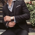 thumbnail image 3 of Traje de hombre de tres piezas, traje ajustado, traje informal, vestido formal de negocios, vestido de novia, traje de padrino, 3 of 5