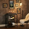 thumbnail image 4 of ZXNYH Industrial Bar Cart for The Home, Serving Cart with Wheels and Handle, 3-Tier Beverage Cart with Removable Tray and Storage Shelves for Living Room Kitchen, Greige and Black, 4 of 5