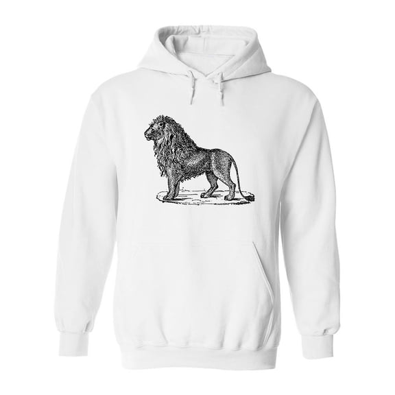 Side View Lion Sketch Hoodie Men -Image by Shutterstock, Male XX-Large