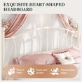 thumbnail image 6 of Amolife King Bed Frame, Metal Platform Bed with Heart-Shaped Headboard and Footboard, 12.6'' Under-Bed Storage Space, No Box Spring Needed, Cream White, 6 of 12